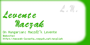 levente maczak business card